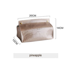 Load image into Gallery viewer, Creative Tissue Box PU Leather Foldable Napkin Holder Letter Pineapple Pattern Rectangle Home Kitchen Paper Holder Storage Box