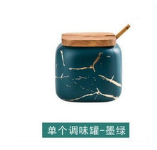 Load image into Gallery viewer, 3pcs/set salt bottle marble pattern home kitchen seasoning tool sugar bottle Nordic ceramic seasoning jar
