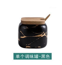 Load image into Gallery viewer, 3pcs/set salt bottle marble pattern home kitchen seasoning tool sugar bottle Nordic ceramic seasoning jar
