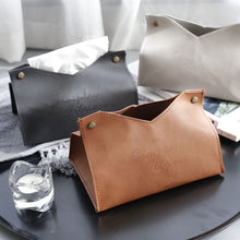 Load image into Gallery viewer, 2019 Leather Tissue Box Holder Cover Napkin Case Table Car Room Office Elegant New PU Tissue Boxes
