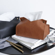 Load image into Gallery viewer, 2019 Leather Tissue Box Holder Cover Napkin Case Table Car Room Office Elegant New PU Tissue Boxes
