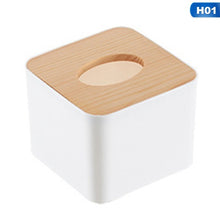 Load image into Gallery viewer, Solid Wood Napkin Holder Square Shape Wooden Plastic Tissue Box Case Home Kitchen Paper Holdler Storage Box Accessories
