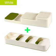 Load image into Gallery viewer, New Storage Tray Kitchen Drawer Organizer Kitchen Spoon Forks Cutlery Storage Separation Container Plastic Knife Block Holder
